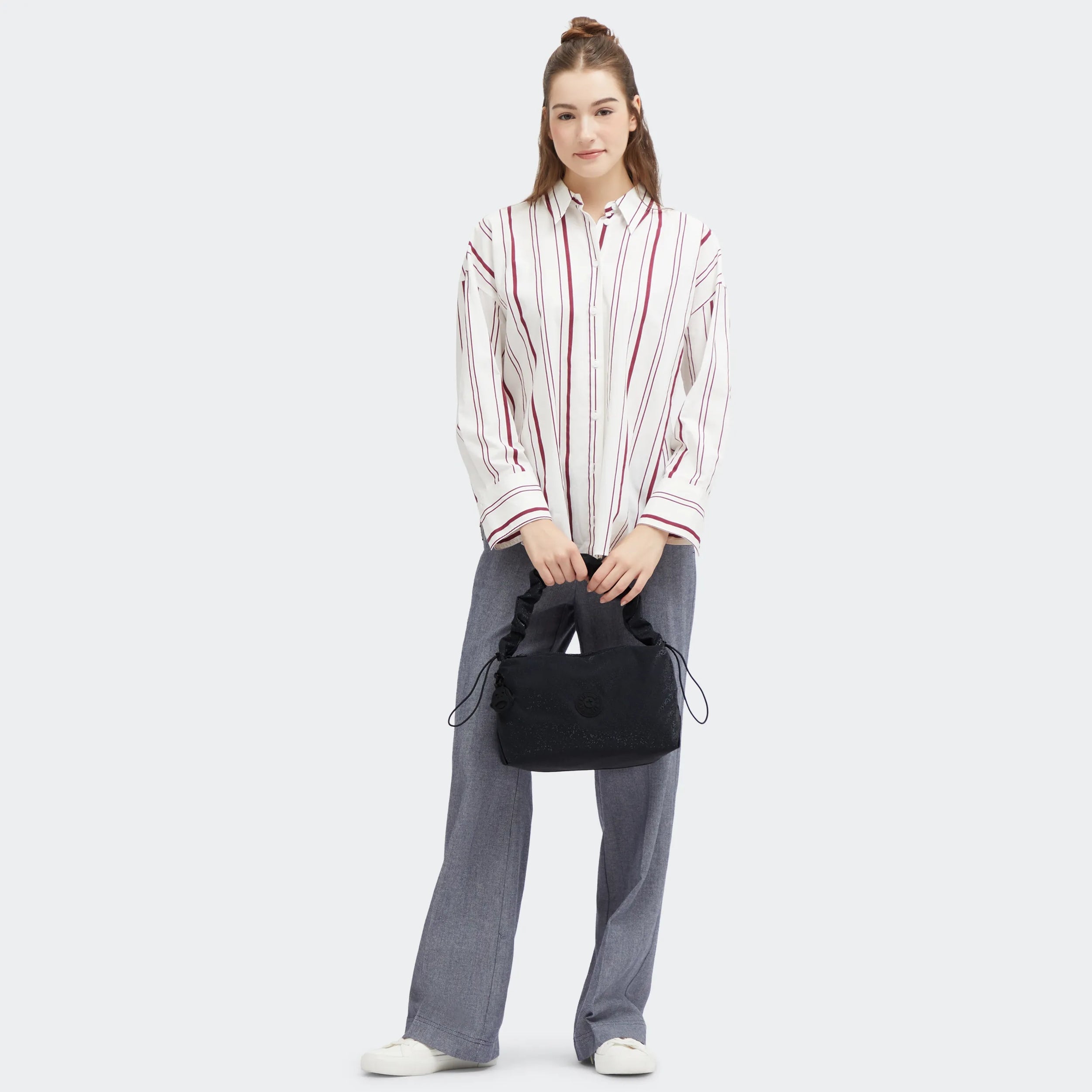 Eleni Medium Smooth Satin Shoulder Bag - Image 7